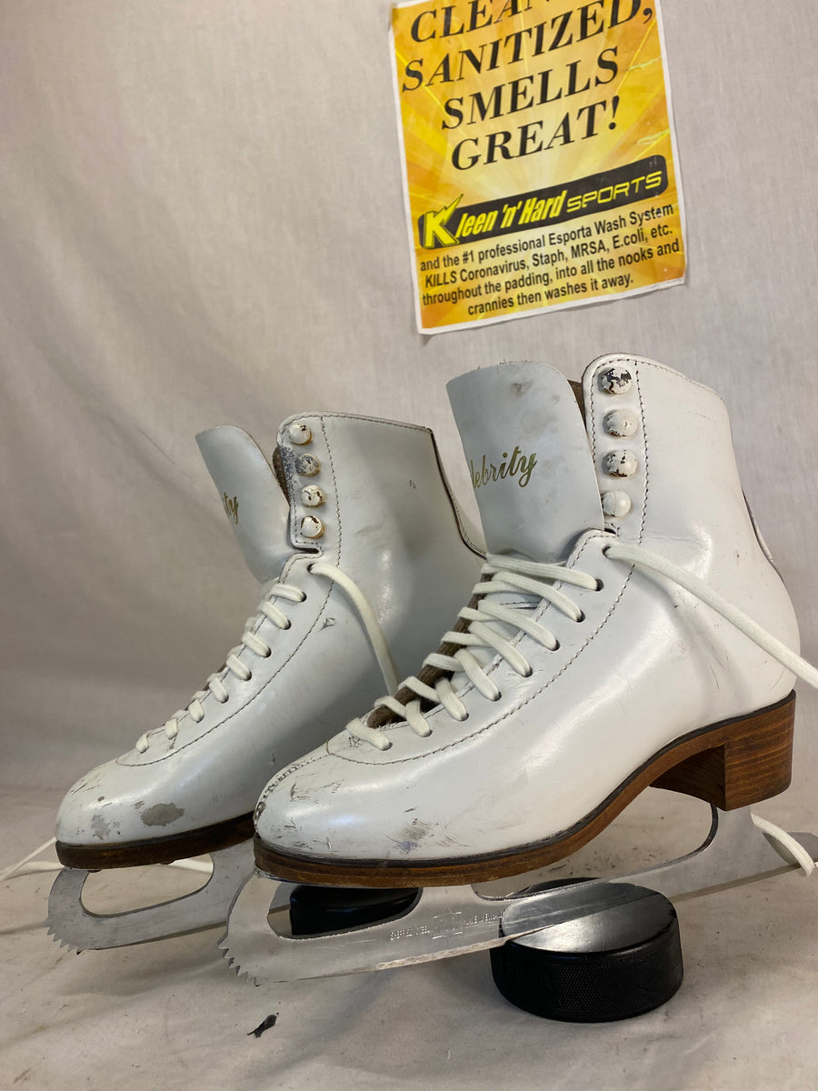Used Celebrity White Size 4 Figure Skates MK Sheffield