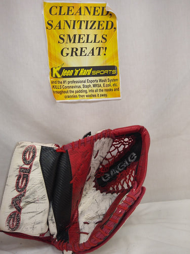 Used Eagle Sentry 2 Pro Reg (Lt Hand) Sz Sr White/Red Ice Hockey Goalie Catcher