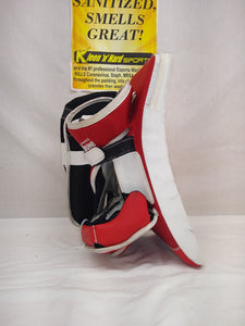 Used CCM P2.9 Size Int Reg (Rt Hand) Red-White Ice Hockey Goalie Blocker