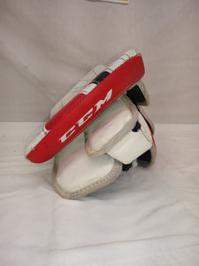 Used CCM E 3.5 Size Jr Reg (Rt Hand) White/Red Ice Hockey Goalie Blocker