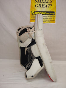 Used CCM E 3.5 Size Jr Reg (Rt Hand) White/Red Ice Hockey Goalie Blocker