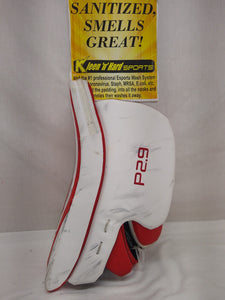 Used CCM P2.9 Size Int Reg (Rt Hand) Red-White Ice Hockey Goalie Blocker