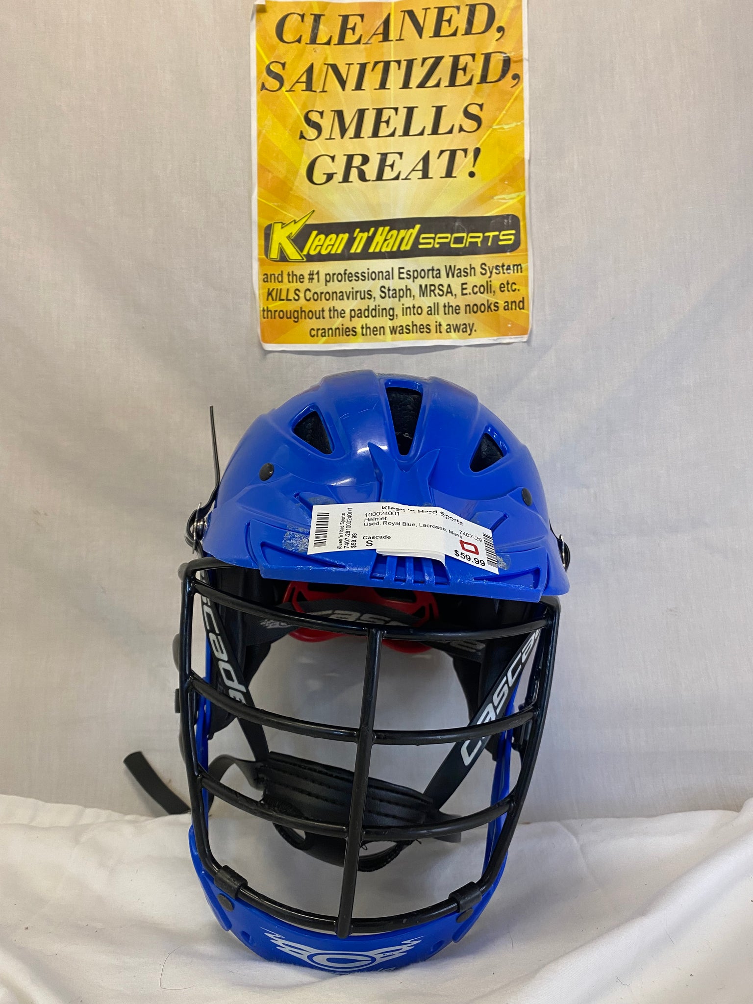 Used Cascade Size S Royal Blue Lacrosse Mens Helmet – Kleen 'N' Hard Sports